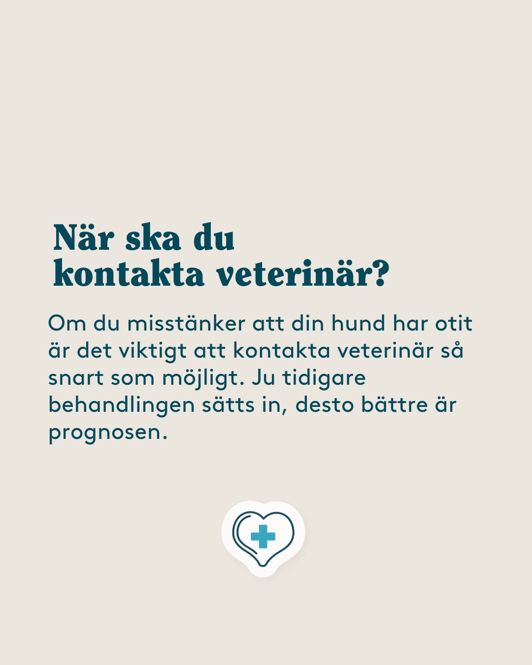 Furry Family - "Har din hund fått öroninflammation?", a six slide educational carousel in the brand's clinical calm palette. Concept, copy structure, layout and design by me. Swipe through the slides. - slide 6