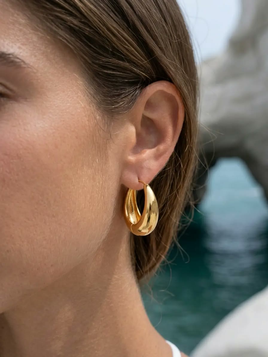 Macro detail - hoop on the ear, AI generated and art directed by me